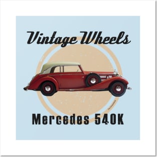 Vintage Wheels - Mercedes 540K Posters and Art